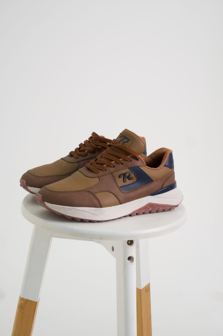 ZAPATO CASUAL MARRON - AZUL - HOMBRE